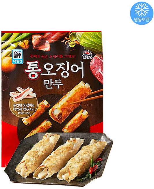 사조대림 통오징어 만두 220g / 오징어 몸통을 통으로 썰어 넣은 만두, 1개