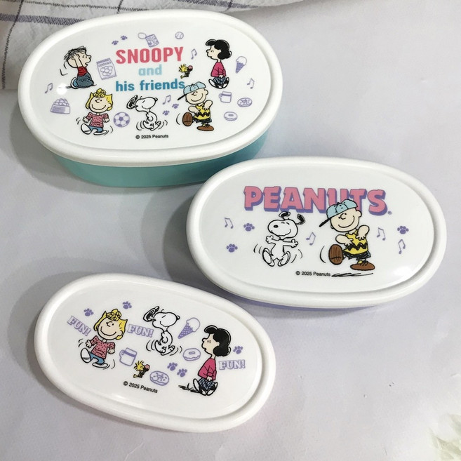 Skater 史努比 角色便當盒 3入組, 1套, 400ml