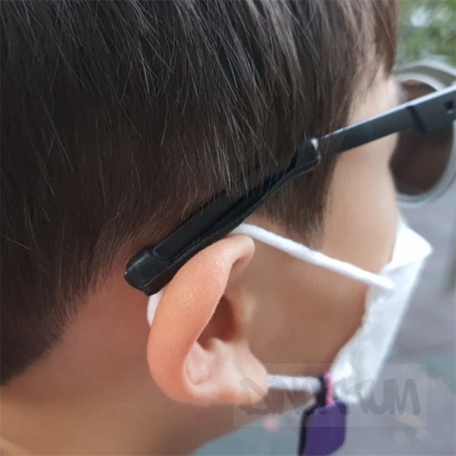 디노꿈 안경 실리콘 귀고무 블랙 2P 안경귀아픔방지 안경다리고무 안경다리