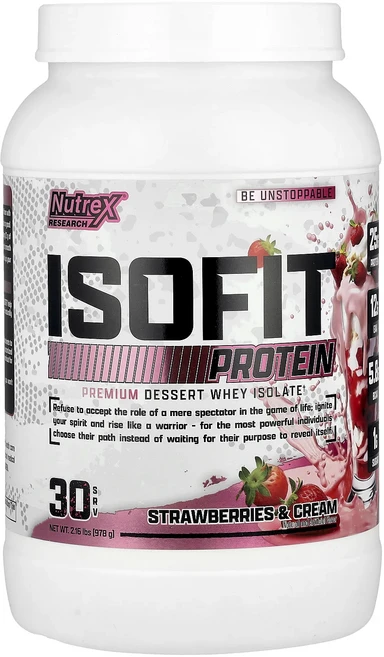 몸관리하세요 겨울입니다 Nutrex Research IsoFit® 프로틴 딸기 & 크림 978g(2.16lb) 특별관리진행, NutrexResearchIsoFit프로틴딸기크림978, 1개 - 쿠팡