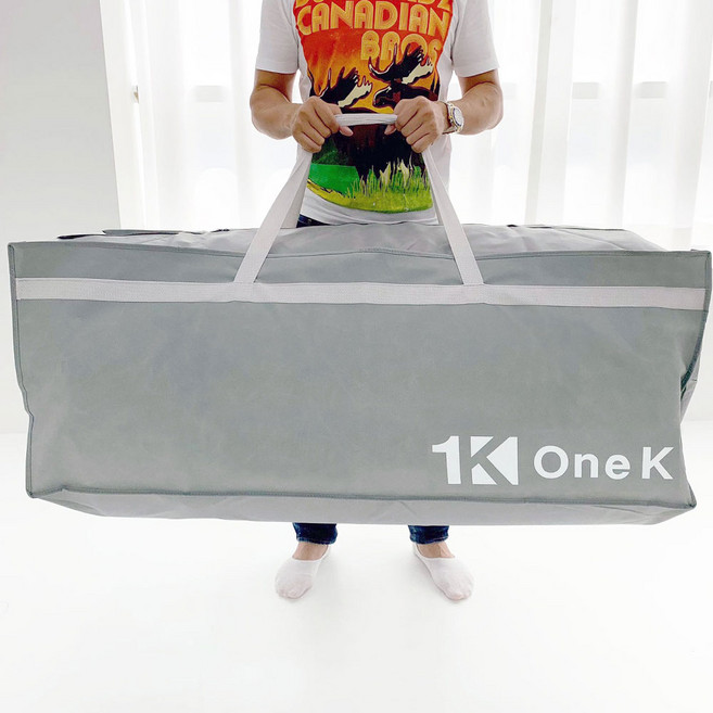 스트랩월드 더블/퀸/킹 토퍼 라텍스 메모리폼 매트리스 이불 보관 가방 라이드그레이 1개, 라이트그레이 더블/퀸/킹