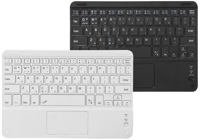 아이패드 갤럭시탭 트랙패드 키보드 휴대용 무선 블루투스 키보드 샤오미 미패드 레노버 호환, 터치패드키보드