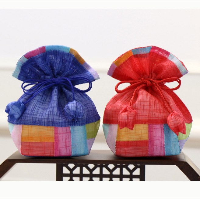 다채수 전통 모시 조각보 사각 미니 복주머니 선물포장 세뱃돈 답례품 파우치 주머니, 소(혼합색상), 100개
