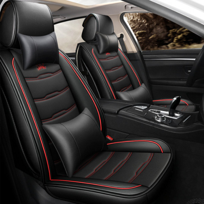 카시트커버 자동차 차량용 앞좌석 방석 자동차가죽시트 보호매트, (블랙+브라운), 1개