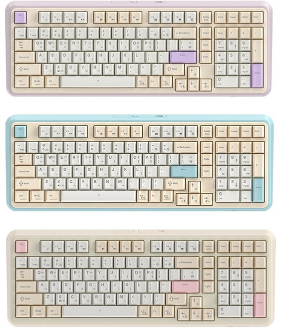 지데빌 파스텔 유선 기계식 키보드 102키, 라벤더, 적축, G812