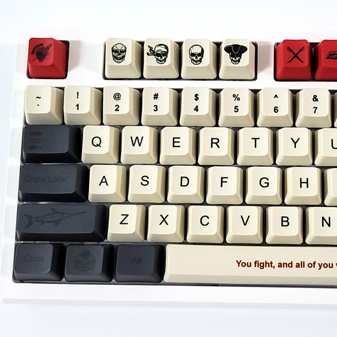 스마일준 캐러비안의 해적 PBT 영문 104키 OEM 프로파일 기계식 키보드용 키캡, 혼합, 캐러비안 해적 키캡