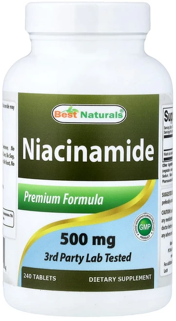베스트네츄럴스 프리미엄 포뮬러 나이아신아마이드 500mg 타블렛, 1개, 240정 - 쿠팡