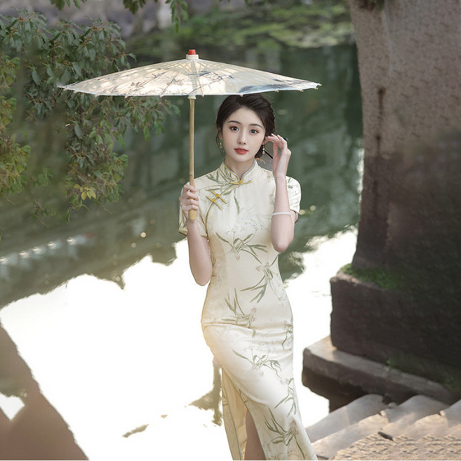 DFMEI 改良旗袍新款女夏季年輕款平時可穿連衣裙新中式氣質高端顯瘦