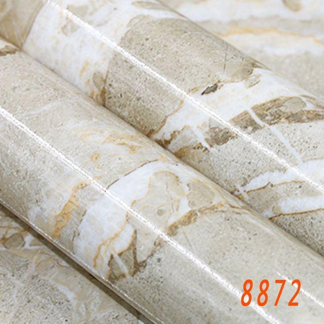 加厚大理石紋貼紙廚房防油防水櫥櫃竈檯面耐高溫自粘傢俱翻新壁紙 副廠商品, 1個, 5米*60CM-8872, 大理石紋, 8872