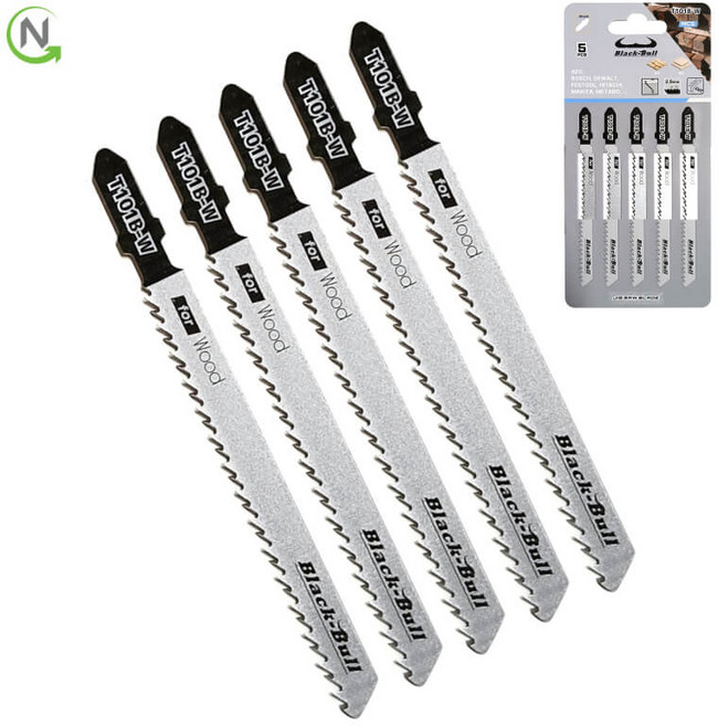 블랙불 목재 용 직소 직쏘 날 T101B x5개 재단 톱날 우드 플라스틱 합판 석고 보드 절단