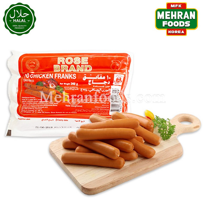 ROSE Halal Chicken Franks (Sausage) 340g 로즈 브랜드 할랄 치킨 프랭크 (치킨 소세지), 1개