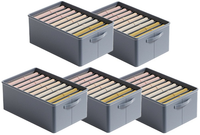 레디박스 칸막이 여름 겨울 의류 보관함 수납 관리 옷정리함, 5개, 그레이