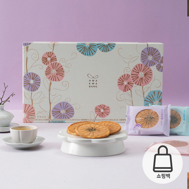 [화과방] 우리쌀 전병세트 (24gx18개입)+쇼핑백, 1개