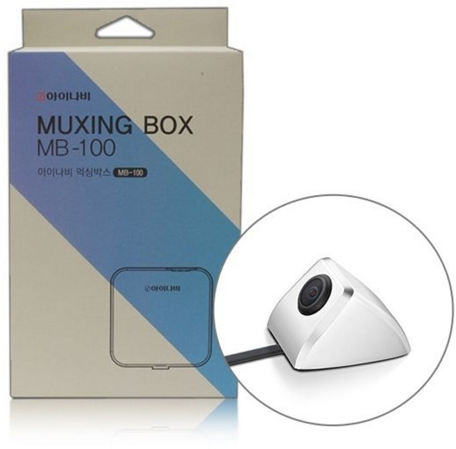 아이나비 블랙박스 4채널/5채널 확장용 먹싱박스 MB-100 + 사이드카메라 좌우1SET, 크롬