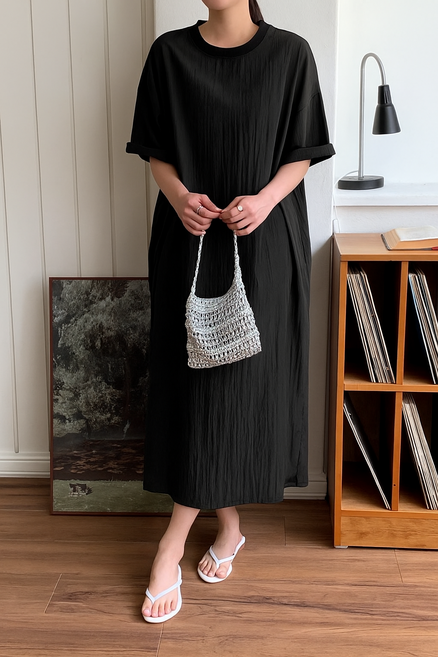 바이위시 바스락 오버핏 아노락 원피스 빅사이즈