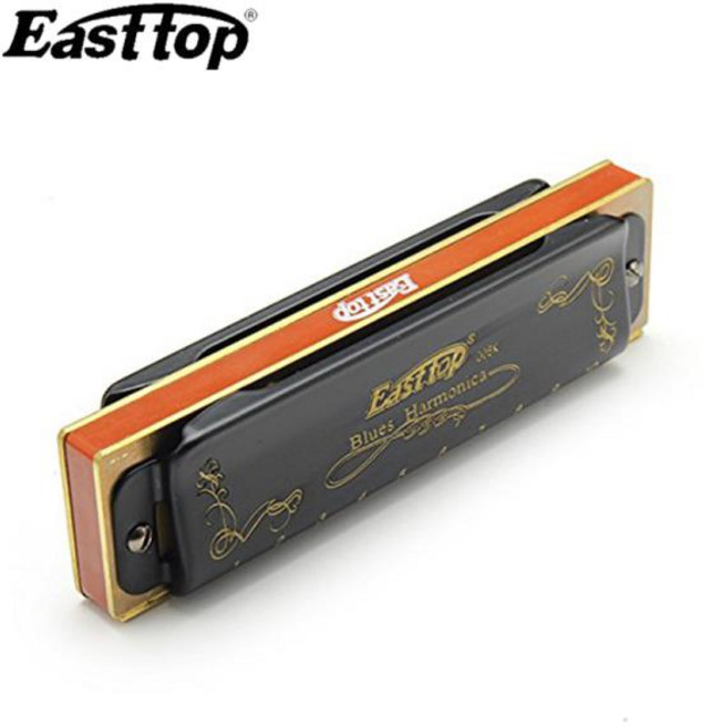 Easttop-t008 k 10 홀 온음계 블루스 하모니카 아르모니카 입 오간 목관 악기 멜로디카, 19 Key of bA (Blue), 19 키 of bA Blue, 1개