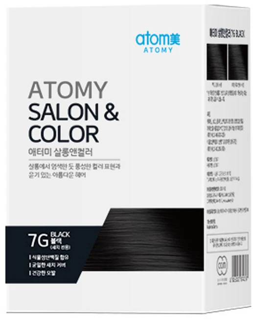 애터미 살롱앤컬러 멋내기 새치 겸용 염색약, 블랙 7G, 1개 - 쿠팡
