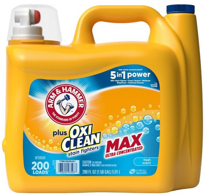 ARM & HAMMER 強效濃縮洗衣精 添加OxiClean Max 200蓋次, 1個