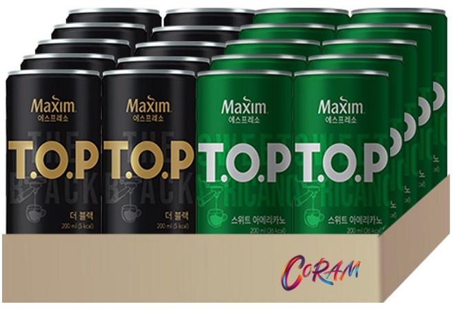 맥심 티오피 캔커피 세트 스위트아메리카노+더블랙, 20개, 200ml