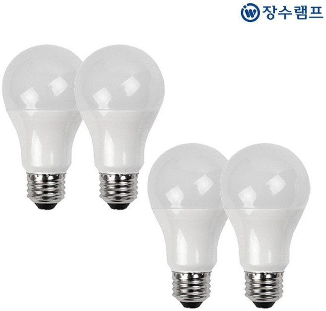우리조명 장수 LED A19 8W, 전구색, 4개