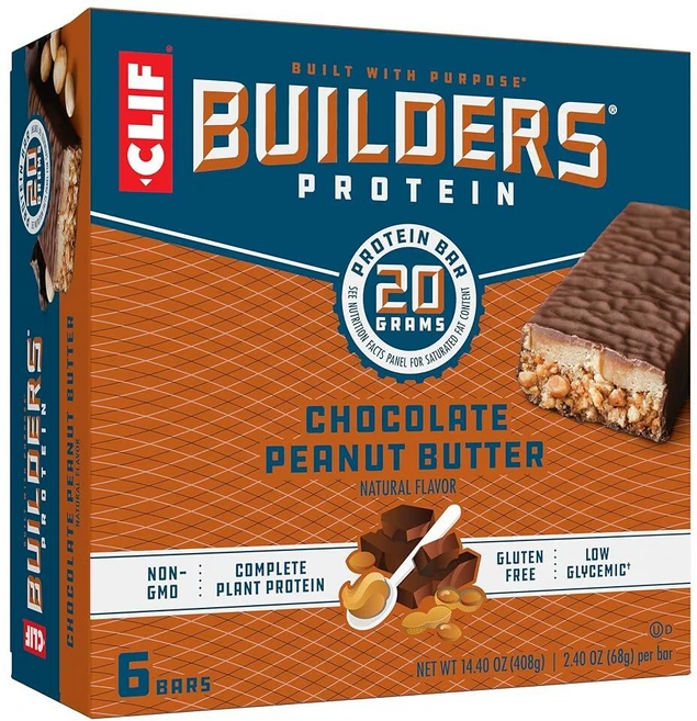 CLIF Builders - 초콜릿 땅콩 버터 맛 단백질 바 글루텐 프리 GMO 저혈당 20g 68g(2.4온스) (6팩), CLIF Builders - 초콜릿 땅콩 버터 맛 -, 6 - 쿠팡