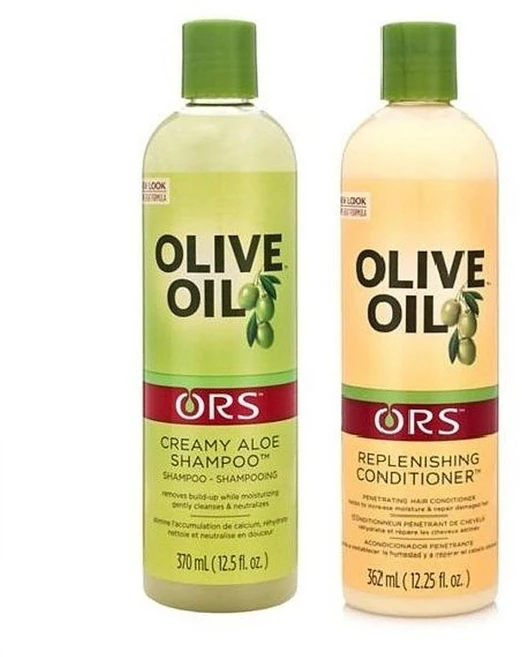 ORS 샴푸 앤 컨디셔너 세트 올리브오일 ORS Olive Oil Creamy Aloe Shampoo and Replenishing, 1개, 1g - 쿠팡