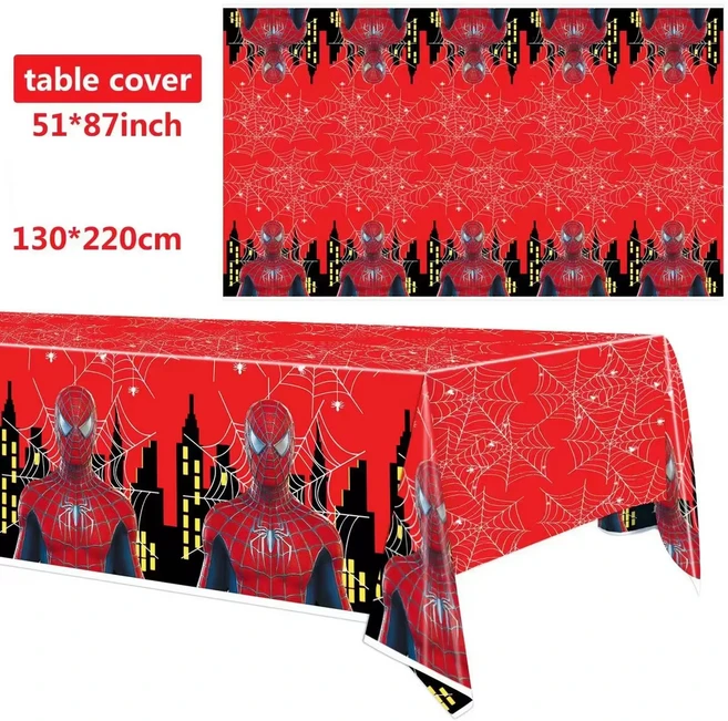 쿠쿠스토어 스파이더맨 테마 테이블보 어벤져스 히어로 생일 파티 장식 플라스틱 커버 게임 데이 완벽, 09 style 10