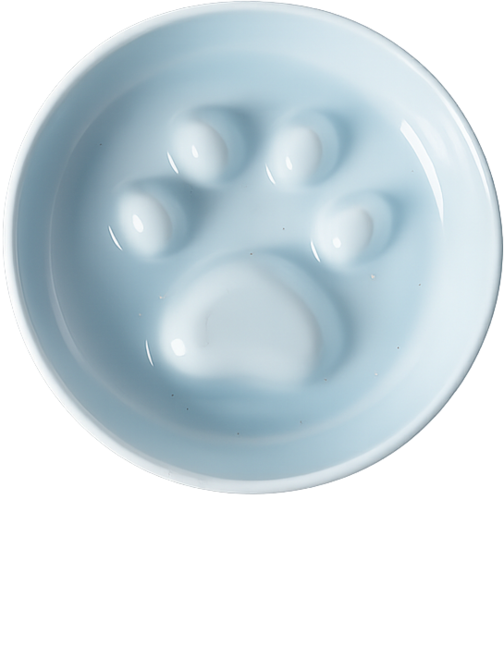 COZY-CAT 寵物慢食碗, 藍色腳印-單碗, 1個