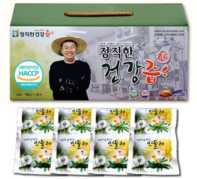 정직한건강즙 국내산 정직한 흰민들레즙 HACCP인증, 110ml, 30개