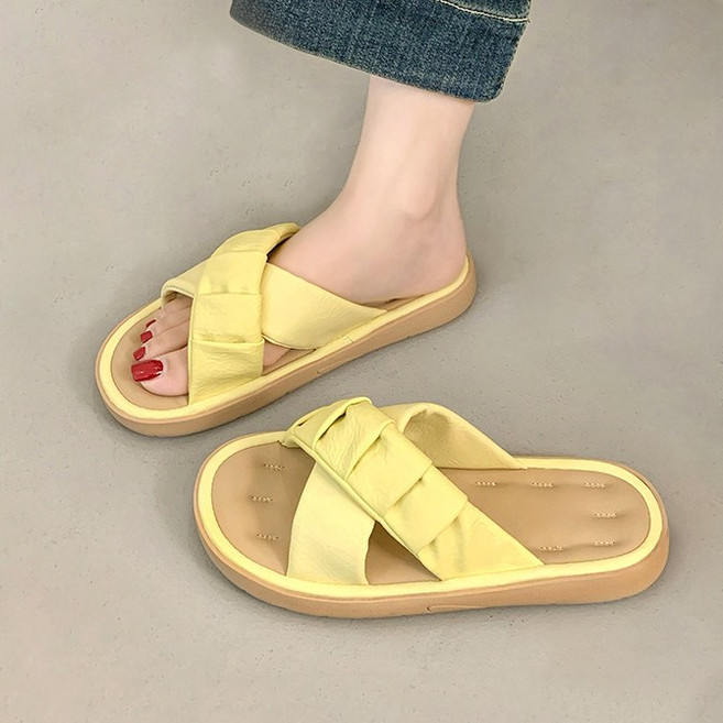 Modern Fashion 여성 발편한 스트랩 뮬 샌들 고급감 슬리퍼 X152