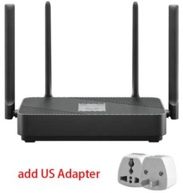 샤오미 레드미 라우터 AX1800 와이파이 6 라우터 메시 그룹 2.4 GHz 5GHz 256MB 듀얼 밴드 OFDMA Mi Home 앱 네트워크 광섬유 작동, 1개, Add US adapter, 4) Add US adapter