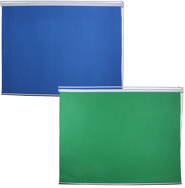 크로마키 대형 롤스크린 배경(그린-블루) (2.5Mx3.0M) 영상편집 배경합성용 촬영 배경, 그린, 벽-천장 부착형, 1개