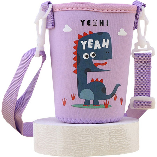 한봄누리 크로스 컵 홀더 가방, 퍼플 공룡, 1개
