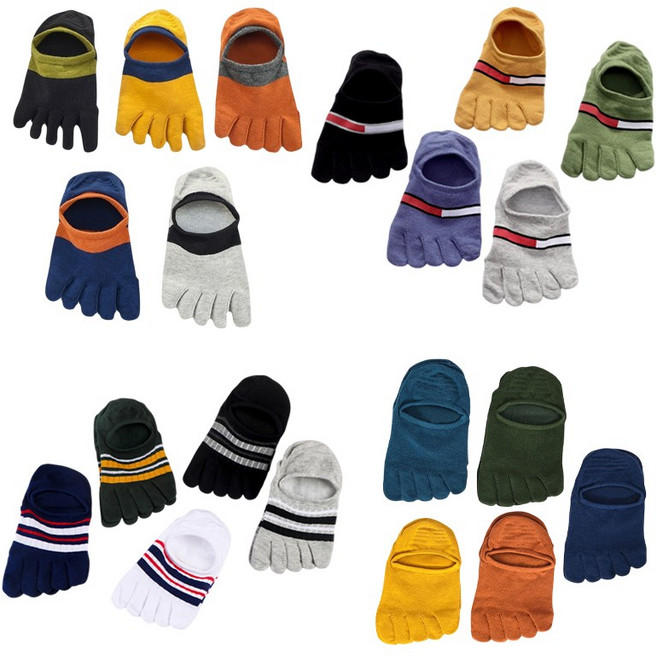 남성발가락양말 쫀쫀한 캐릭터 면 발가락덧신 5켤레세트