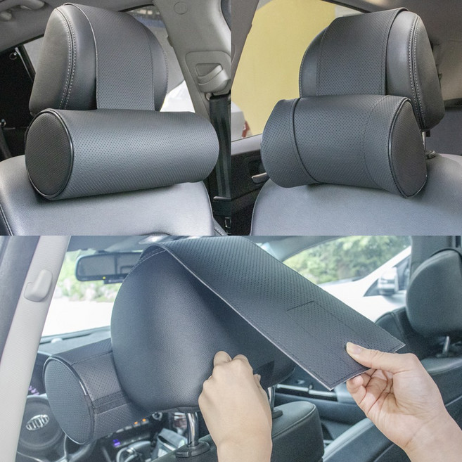 스마트핏 클래식 목쿠션 2종 높이조절가능 차량용 메모리폼 목베개 자동차 헤드레스트쿠션, 반달형, 우레탄폼, 1개