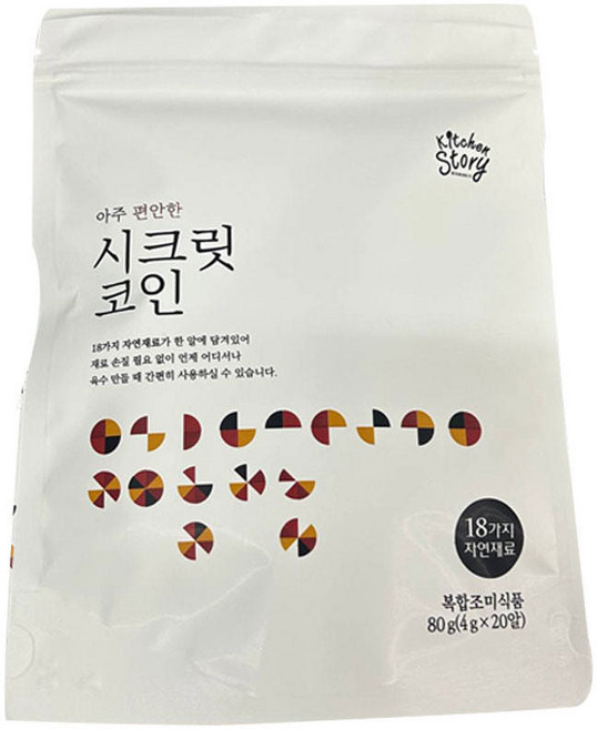 키친스토리 빅마마 이혜정의 시크릿코인 아주 편안한맛, 4g, 20개