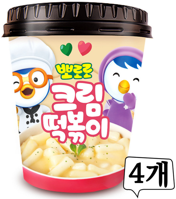뽀로로 크림 떡볶이 115g (무료배송), 4개