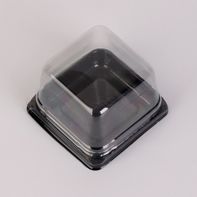 사각화과자케이스 블랙 떡 찹쌀떡 모찌 두쫀쿠 마카롱 포장용기, 1박스, 100세트