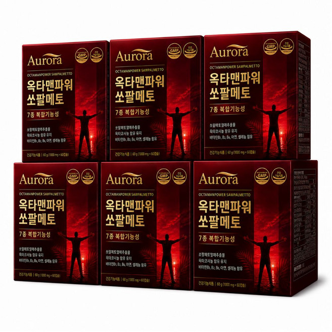 쏘팔메토 옥타코사놀 전립선건강 테스토스테론 식약청인증, 6개, 90정