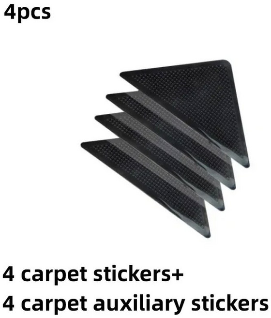 8개 세트 삼각형 세탁 논슬립 매트 바닥 패드 러그 방지 모서리 그립퍼 패치 미끄럼 카펫 테이프 재사용 타일 가능 고무, 4pcs set