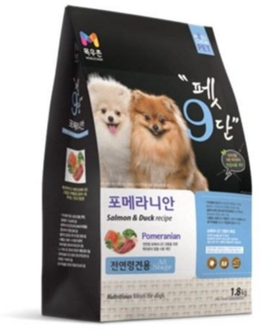 농협 목우촌 펫9단 전연령 사료 1.8kg 푸들 말티즈 포메라니안 요크셔테리어 가수분해, 1개