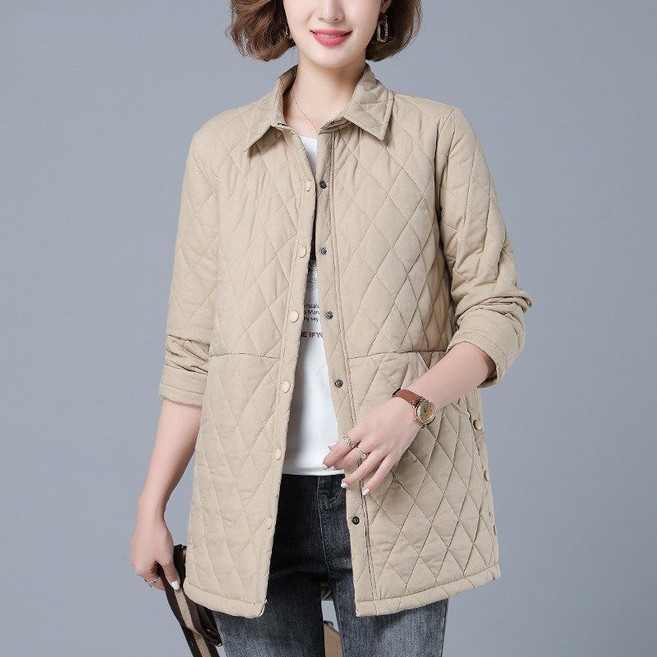 여성 겨울 따뜻한 하프 패딩 루즈핏 경량자켓 데일리 캐주얼 셔츠넥 누빔 패딩점퍼 아우터