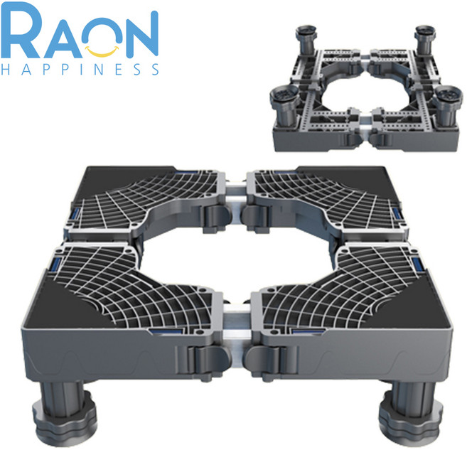 세탁기 건조기 냉장고 받침대 통돌이 아기사랑, 더블 강화 프레임 [그레이], 1개