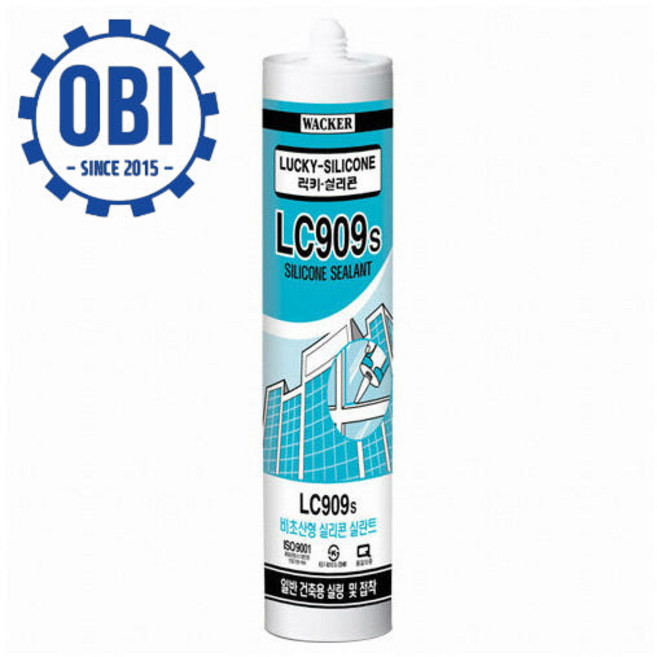 럭키 실리콘 LC-909S 무초산 투명 창호 유리 창틀공사 실런트 보수, 1개