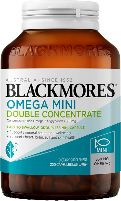 Blackmores 블랙모 오메가3 미니 더블 200캡슐 알작 고함량 호주, 1회분, 1개