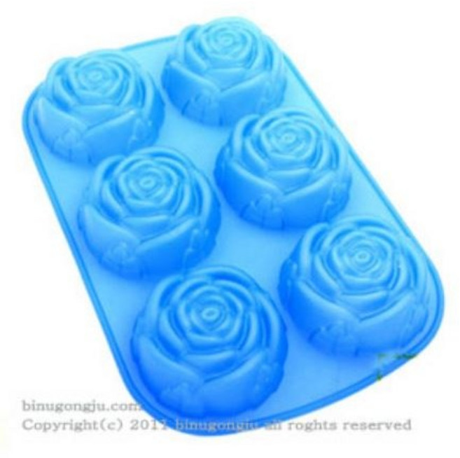 장미 6구 실리콘몰드, 1개