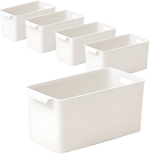 이즈리빙 팬트리 손잡이 바스켓 바구니, 아이보리, 5개