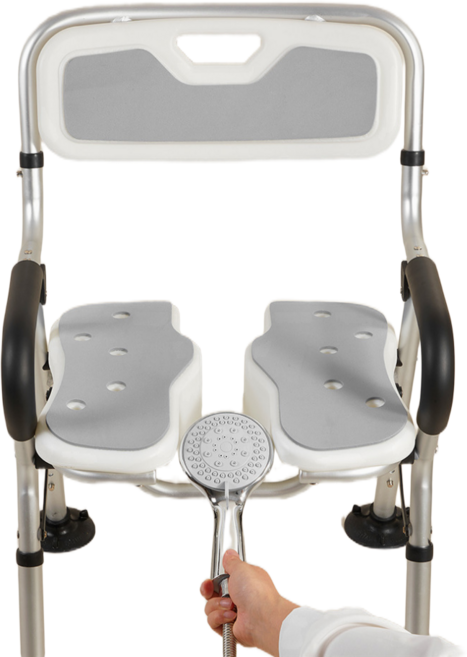 실버헬퍼 앞뒤로 씻기 편한 접이식 목욕의자 노인 장애인 임산부, 그레이, 1개