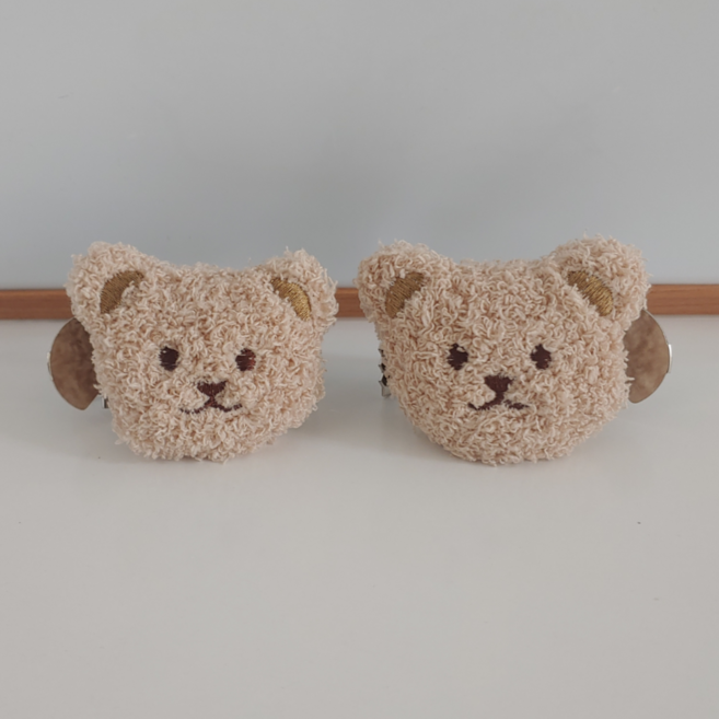 포인터러브 많이잡히는 고정이잘되는 곰돌이 커튼 집게, 2개, 라이트 브라운