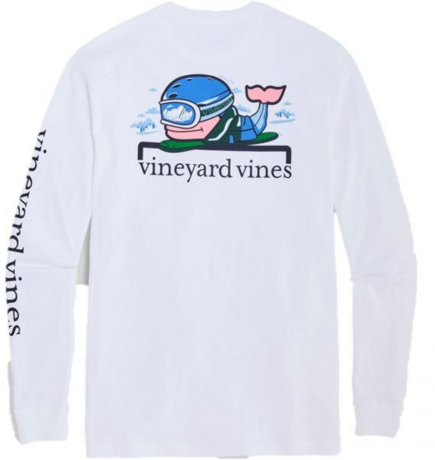 vineyard vine 비네이아드 바이즌스 남성용 프로 스노우보드 고래 긴소매 포켓 티 161645